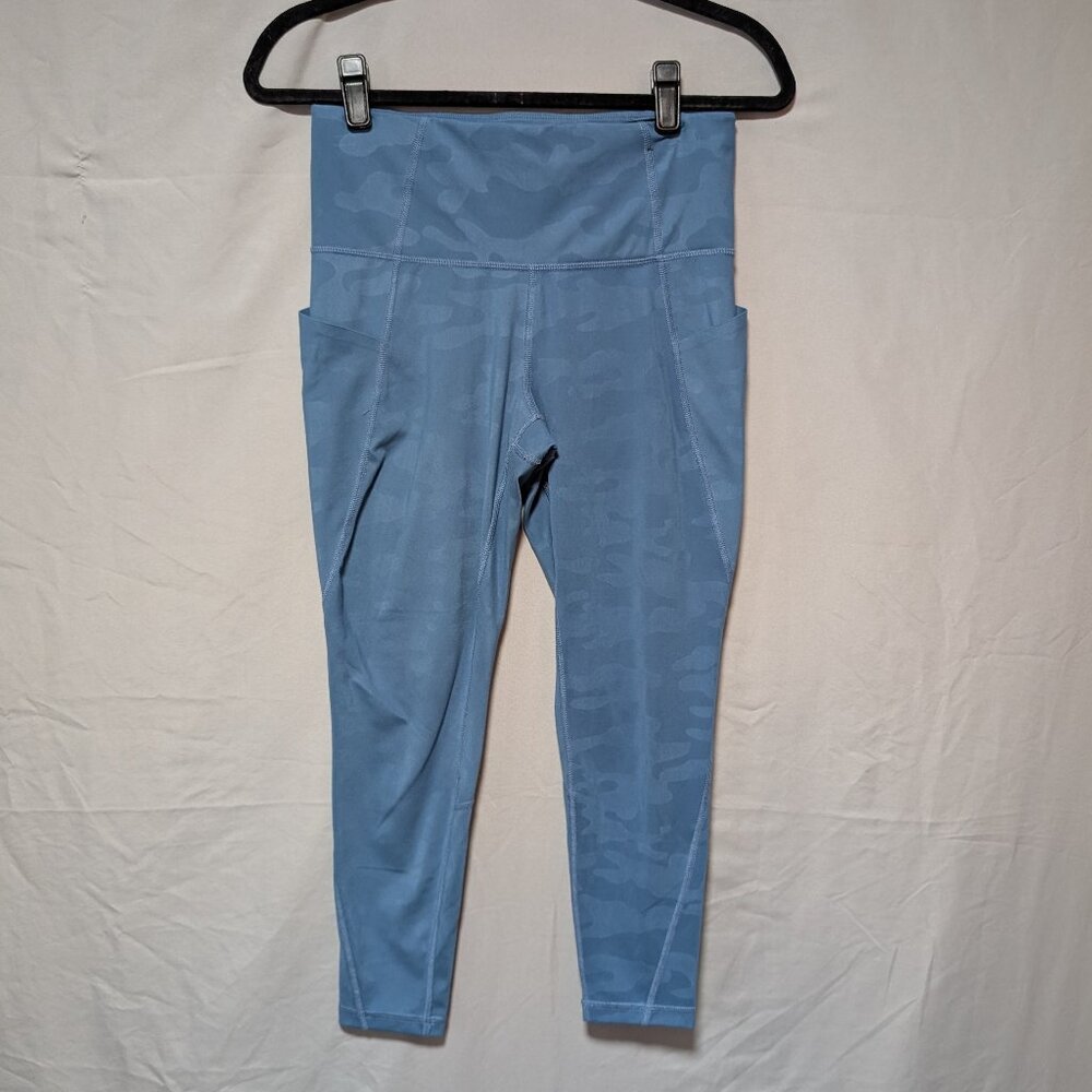 Xersion Blue‎ Camouflage High Rise Ankle Length Stretch Leggings Women's Medium